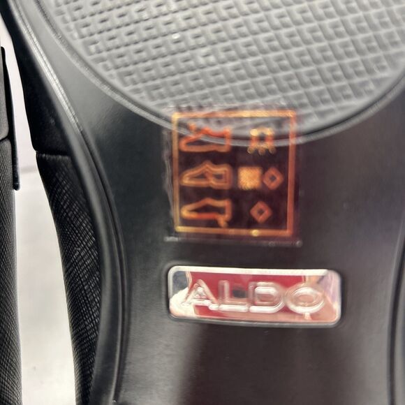 ALDO Mens Dress Shoe Monte Carlo Textured Black Synthetic Decorative Emblem Sz11 - Picture 8 of 12